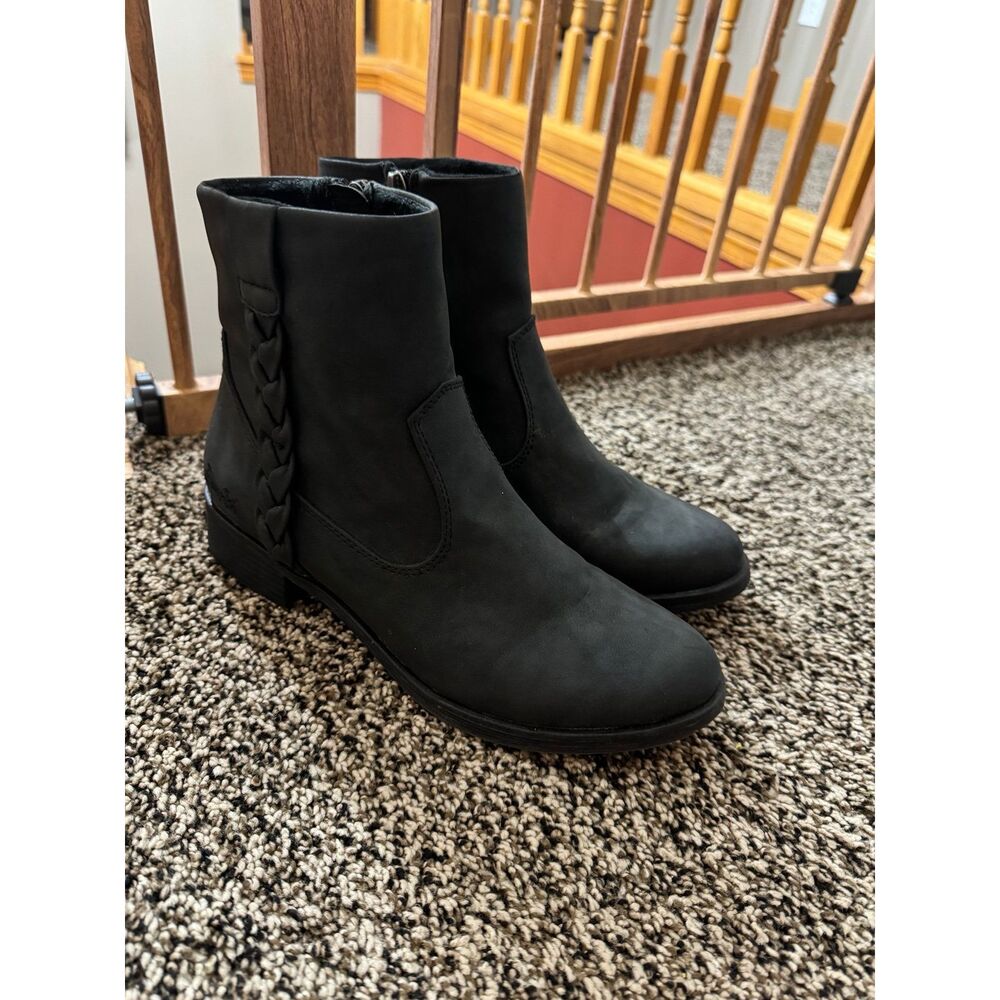 Blowfish Black Suede Ankle Boots with Side Braid
